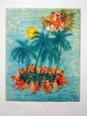 Francoise Deberdt - Ille dessert, Farbradierung verkocht voor € 40!