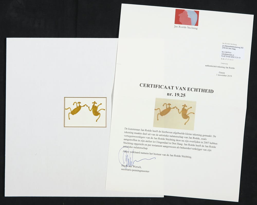 Jan Roede - Tekening, Zonder titel (met certificaat van echtheid