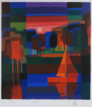 Ton Schulten - Zeefdruk, Herfst - Ingelijst kopen? Bied vanaf 400!