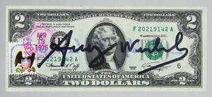Andy Warhol - Handgesigneerde 2 Dollar Bill kopen? Bied vanaf 1!