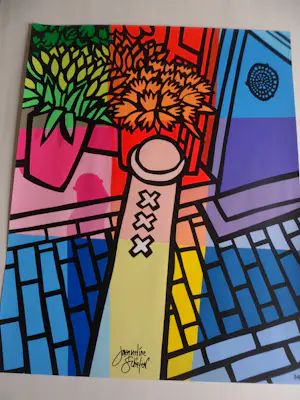 Jacqueline Schäfer - Zeefdruk, Amsterdammertje - hand gesigneerd kopen? Bied vanaf 70!