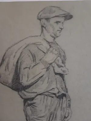 Adrianus Miolee - Portret staande man. kopen? Bied vanaf 49!