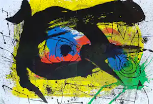 Joan Miro - Compositie, originele dubbelpagina litho (1973) kaufen? Bieten Sie von 55!