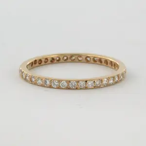 14k gouden alliance ring bezet met briljant geslepen diamant 0.60 ct - rm 17.25 kopen? Bied vanaf 420!