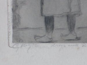 Gerard Sluijter - Meisje op klompen - Droge Naald ets kopen? Bied vanaf 35!