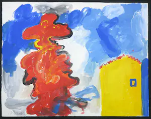 Anton Martineau - Gouache, Het gele huis kopen? Bied vanaf 1!