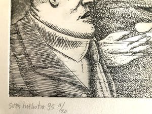 Sven Hoekstra - Man en Draak - Ets, Ingelijst kopen? Bied vanaf 55!