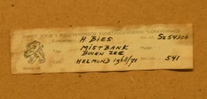 Henk Bies - Mistbank boven zee, 1971 - Acrylverf op papier - BKR Helmond kopen? Bied vanaf 20!