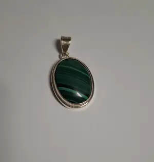 Nieuwe zilveren hanger met malachiet kopen? Bied vanaf 55!