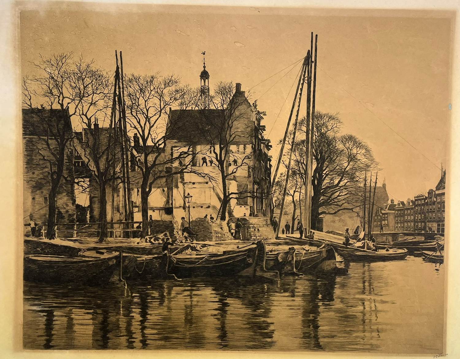 Willem Witsen - Binnenkant met afbraak - mooie originele ets kopen? Bied vanaf 160!