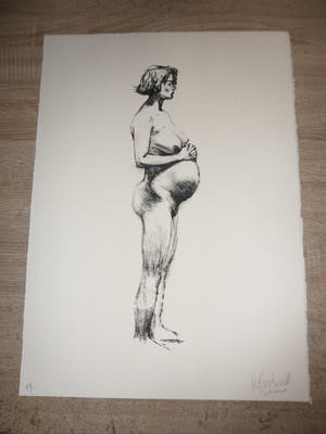 Peter Klashorst - Litho. Titel, "Pregnant". kopen? Bied vanaf 35!