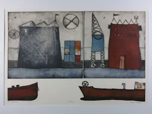 Marjan Smit - Ets, Overslag - Ingelijst kopen? Bied vanaf 80!