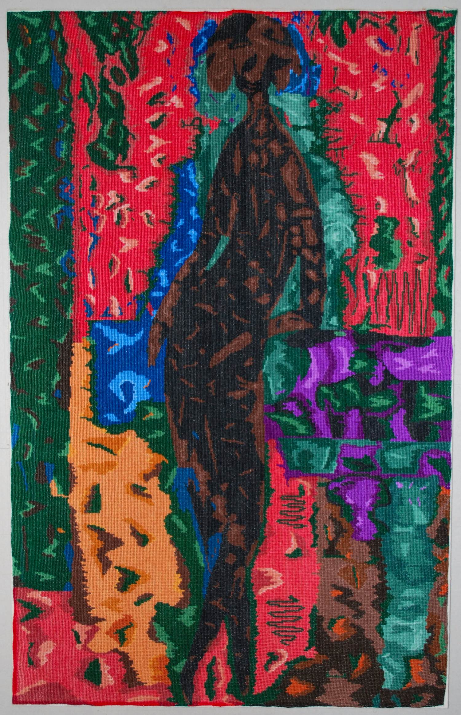 Wolf Reuther - Vrouw staand aan een piano - mooi ingelijst borduurwerk kopen? Bied vanaf 80!