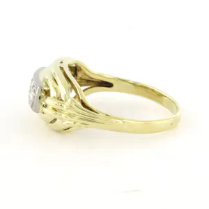 14k bicolour gouden ring met briljant geslepen diamanten tot. 0.12ct kopen? Bied vanaf 310!