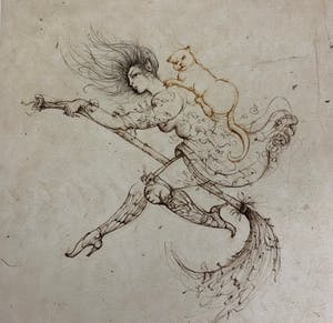 Leonor Fini - Aquatint La Sorcière sur le Balai kopen? Bied vanaf 75!