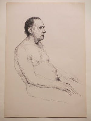 Aat Veldhoen - Zittende naakte man - Rotaprent kopen? Bied vanaf 1!