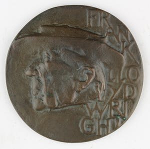 Eric Claus - Bronzen penning: Frank Lloyd Wright, 1963 kopen? Bied vanaf 120!