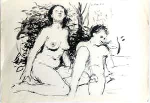 Aat Veldhoen - Aat Veldhoen - Naakt Paar (Rotaprint) verkocht voor € 45!