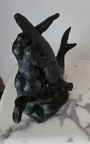 Nic Jonk - Groen gepatineerd bronzen beeld - Zee - 1976 - 1/1 (origineel) - 30 x 28 x 15 cm kopen? Bied vanaf 1150!