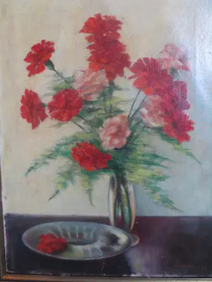 Wil van Leeuwen - Stilleven Anjers 1938 kopen? Bied vanaf 65!