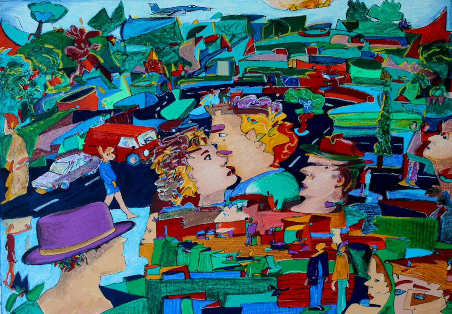 Buy Pim van Halem - Kleurenzeefdruk: Kus van oma, opa's hoed - 1993? Bid from 45!