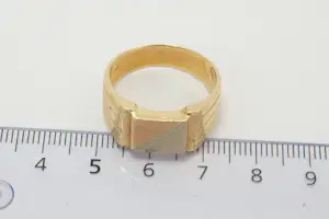 3- Vintage jaren 60/70 18 Krt bi-color gouden ring - zegel model kopen? Bied vanaf 350!