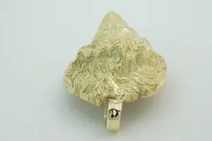 14 - Grote gedetailleerde 14Krt geel-goud Leeuwenkop hanger met diamant kopen? Bied vanaf 960!