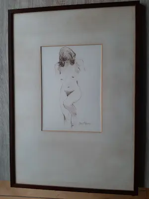 Cees Bantzinger - erotisch naakt tekening in goede conditie met lijst kopen? Bied vanaf 60!