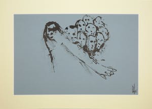 Melle Oldeboerrigter - Inkttekening op papier, z.t. Hoofden kopen? Bied vanaf 100!