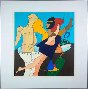 Jules Bekker - Zeefdruk, Anthony and Cleopatra - Ingelijst verkocht voor € 50!