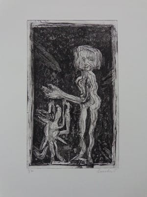 Lucebert - TYPISCHE FIGURATIE / ZW-W ETS / 65x50cm / SIG / 1981 kopen? Bied vanaf 150!