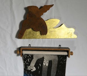 Michel van Overbeeke - Draperie met ornament in bladgoud, Golden Cloud kopen? Bied vanaf 250!