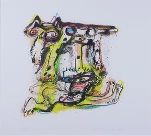 Henk Vierveijzer - Ingekleurde zeefdruk, Zonder titel - Ingelijst kopen? Bied vanaf 50!