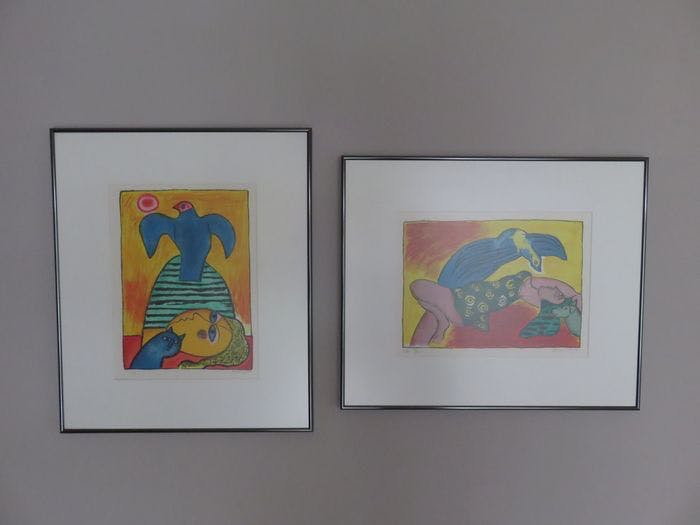 Corneille - 2 bijzondere zeefdrukken in kleine oplage en Epreuve d'Artist kopen? Bied vanaf 350!