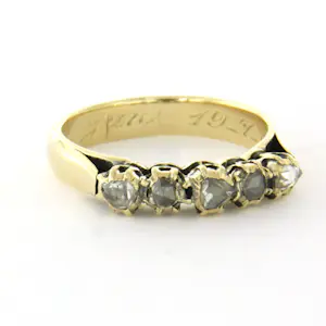 14k geelgouden ring met roos geslepen diamant tot. 0.25ct – G/H - SI kopen? Bied vanaf 360!