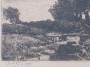 Chris van der Windt - Boerderij met hooiberg aan een sloot - Ets kopen? Bied vanaf 50!