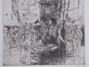 Jean Donnay - De straatzanger van Rouen - Ets kopen? Bied vanaf 60!