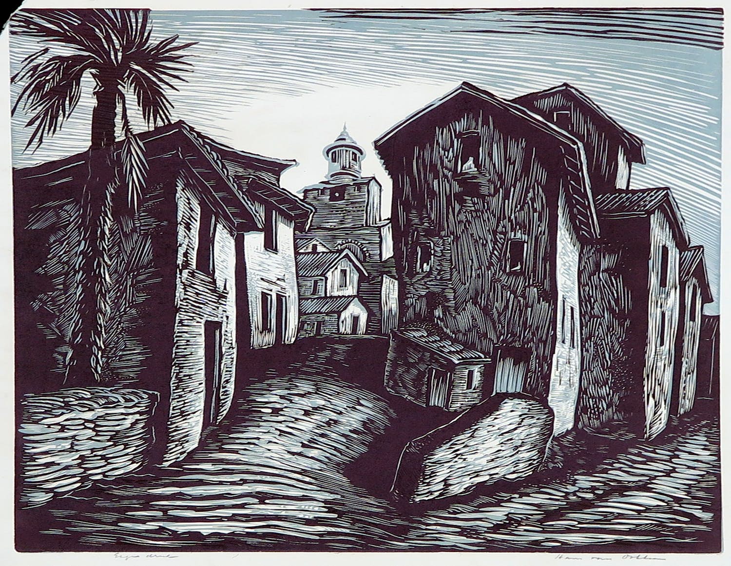 Hans van Dokkum - Linosnede, Zonder titel kopen? Bied vanaf 1!