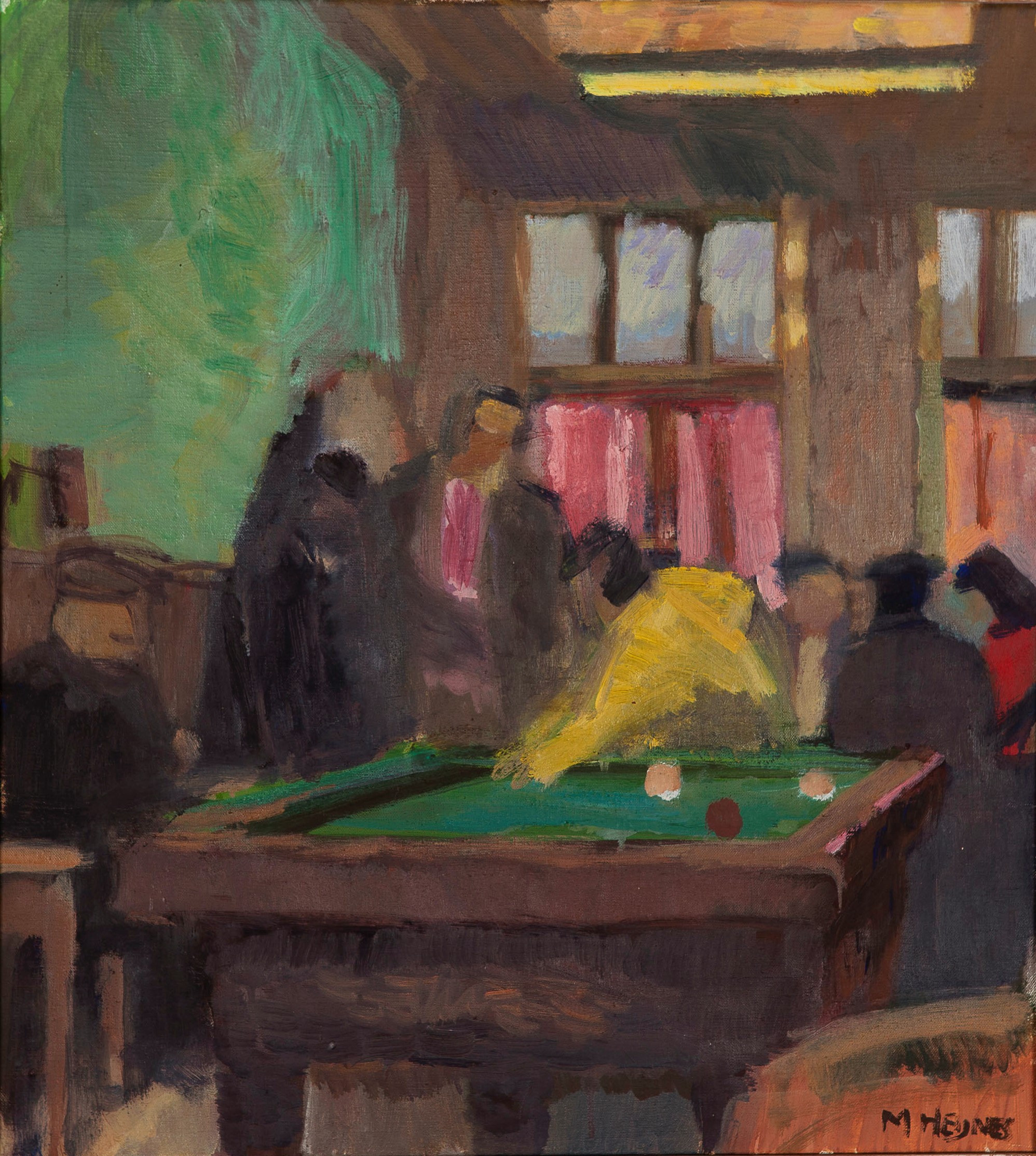 Marius Heijnes - Koffiehuis - Olieverf op doek - gesigneerd r.o. - BKR Amsterdam - 1978 kopen? Bied vanaf 75!