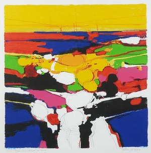 Frank Lejeune - Zeefdruk, First visit Veules les Roses - Ingelijst kopen? Bied vanaf 40!