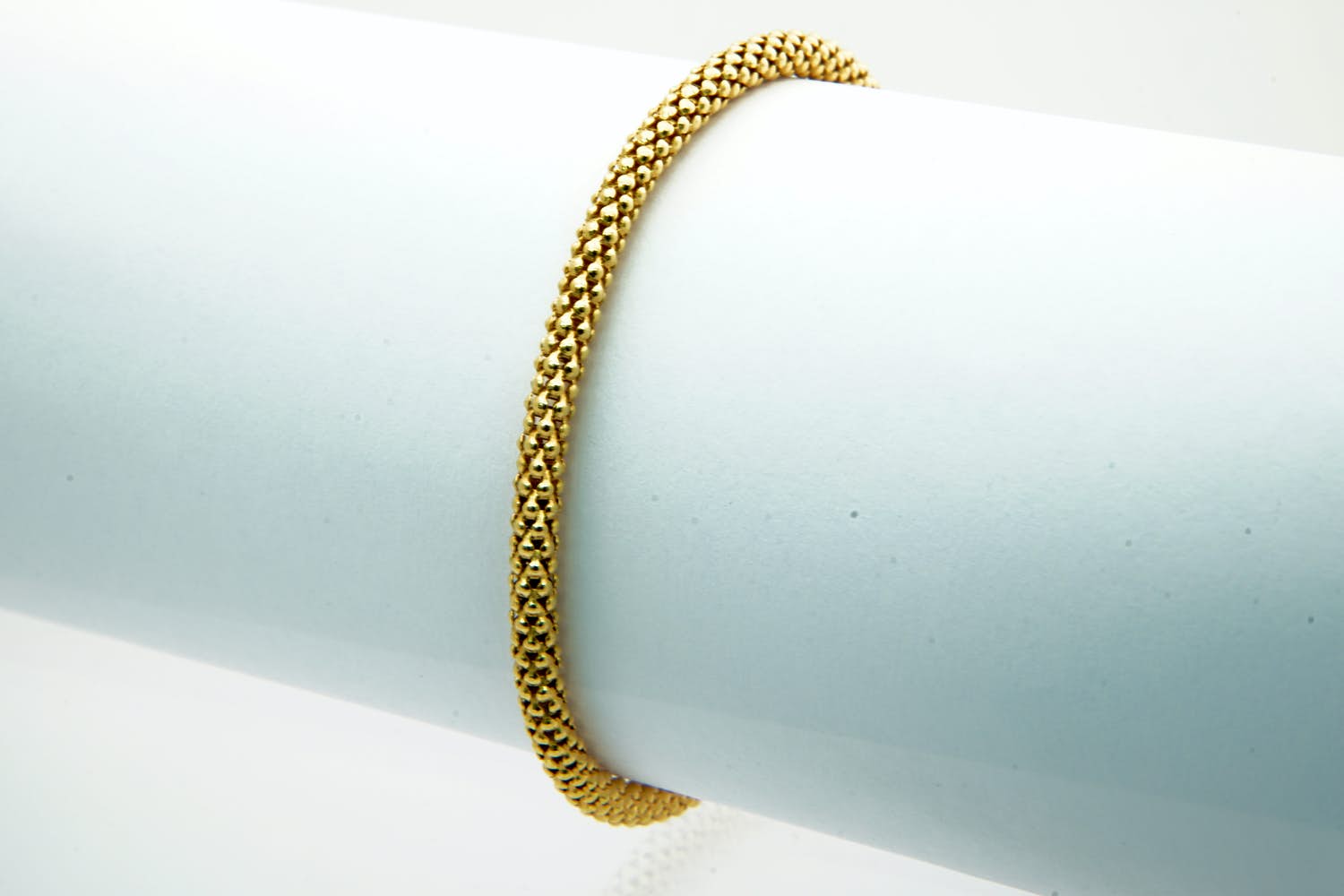 10-  Zo goed als nieuwe 18Krt geel gouden "Vossestaart" armband kopen? Bied vanaf 330!