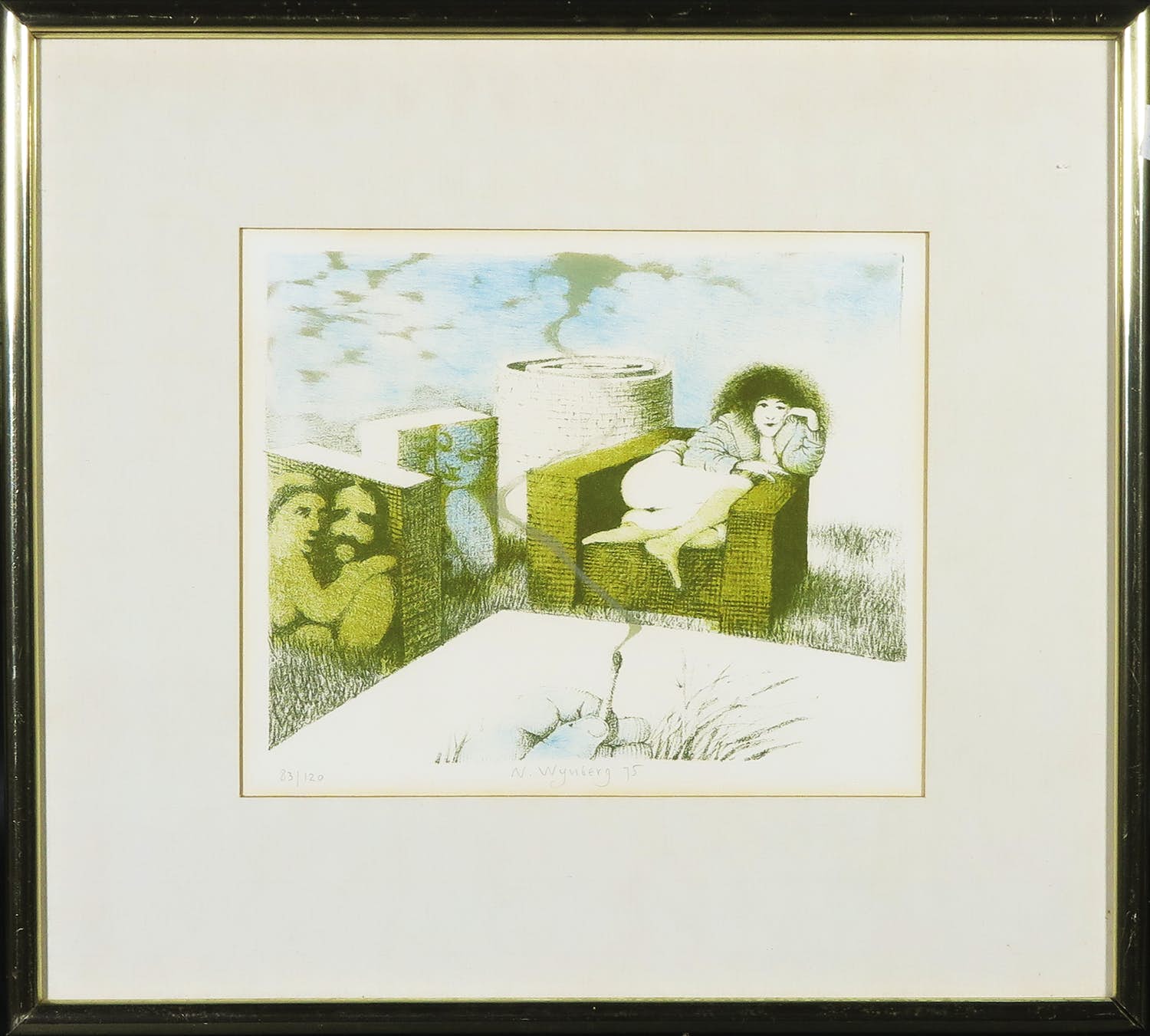 Nicolaas Wijnberg - Litho, Zonder titel - Ingelijst kopen? Bied vanaf 50!