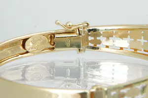 21 -  Aparte 18krt geel-gouden ovale armband - Arabisch motief / model - gekeurd kopen? Bied vanaf 410!