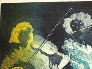 Michael Jepkes - Ets en aquatint , “Rococo Trio” – oplage 35 kopen? Bied vanaf 35!