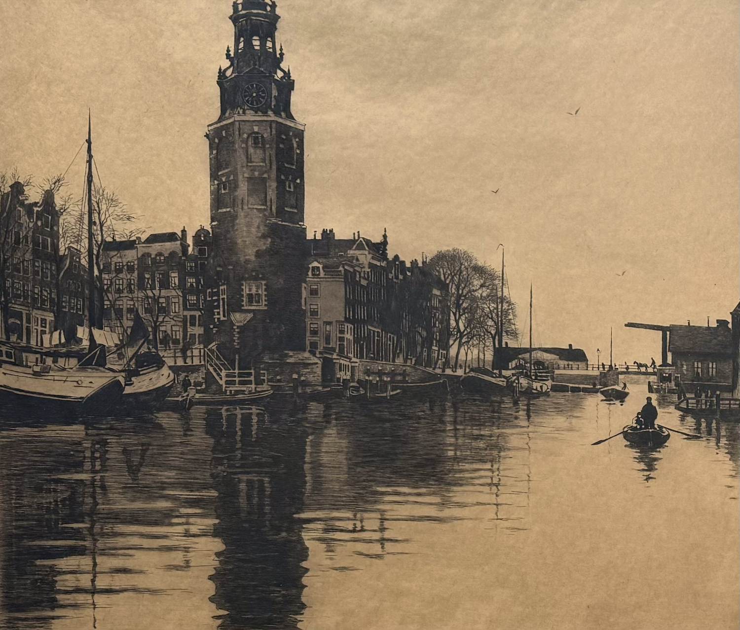 Willem Witsen - handgesigneerde ets | 'Oude Schans III' | 1913 (INGELIJST) kopen? Bied vanaf 700!