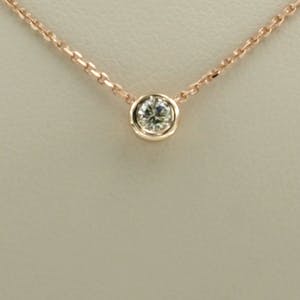 14K Goud - rosé gouden collier met 0.12 ct diamant kopen? Bied vanaf 160!