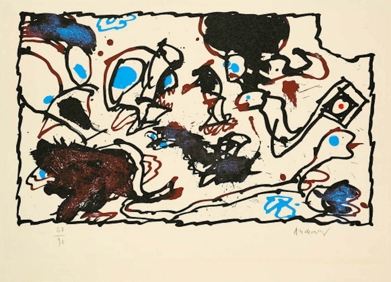 Pierre Alechinsky - Vivier - 1988 verkocht voor € 875!