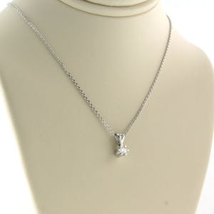 14K Goud - witgouden solitairhanger 0.10 ct. met collier kopen? Bied vanaf 150!