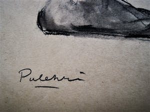 Niet of onleesbaar gesigneerd - omstreeks 1920 - grote pastel/houtskool tekening - mannelijk naakt - gesigneerd kopen? Bied vanaf 1!