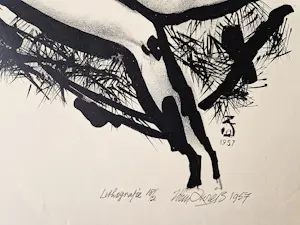 Wim Zwiers - Monochrome lithografie liggend vrouwelijk naakt - zeer kleine oplage - 1957 kopen? Bied vanaf 31!